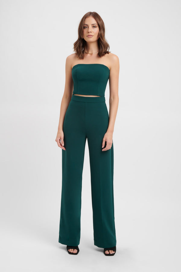 kookai Delta Full Leg Pants Deep Green