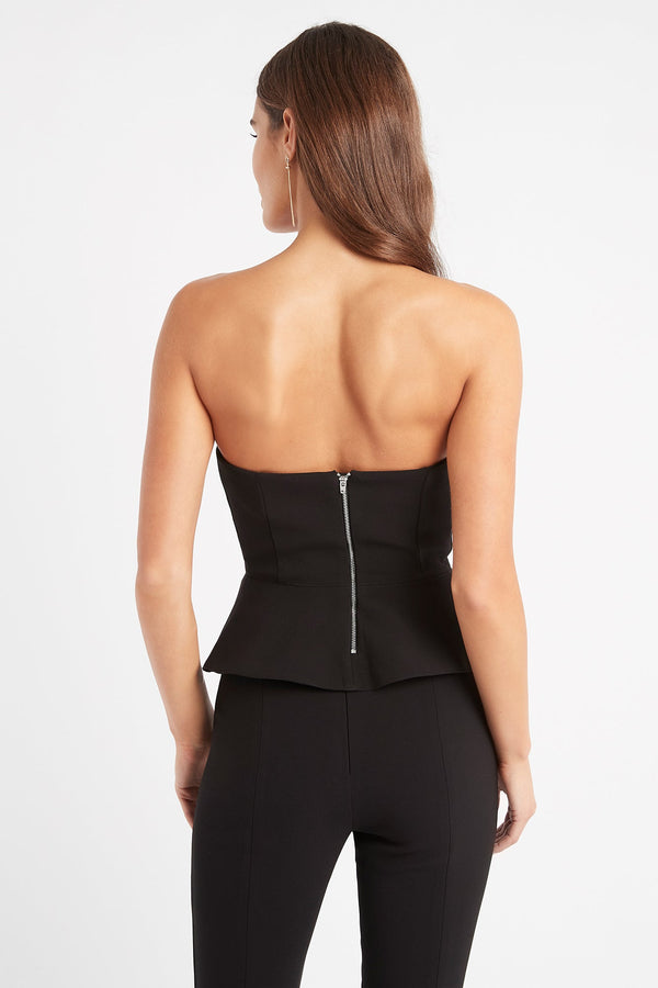Kookai Delta Peplum Top Black