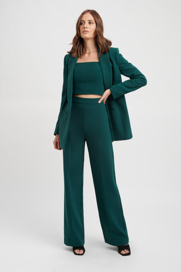 Kookai Delta Strapless Top Deep Green