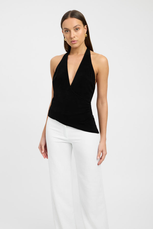 Kookai Dianna Drape Top Black