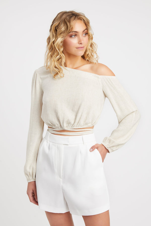 kookai Dixon Tie Top Natural Sand