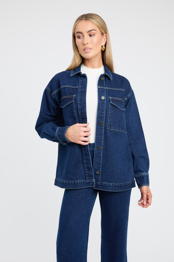 Kookai Domenic Utility Jacket Indigo
