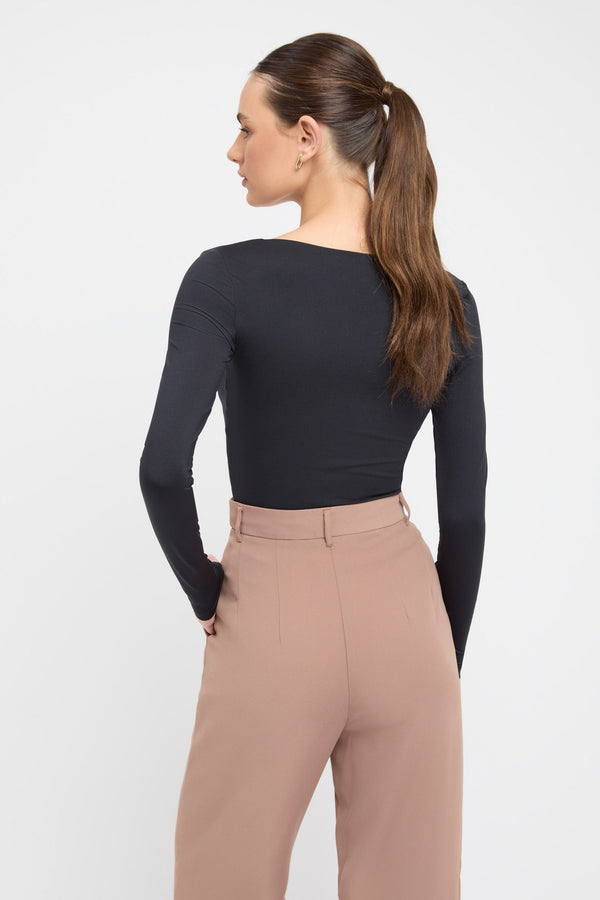 Kookai Donna Long Sleeve Top Black