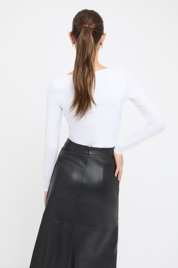 Kookai Donna Long Sleeve Top White