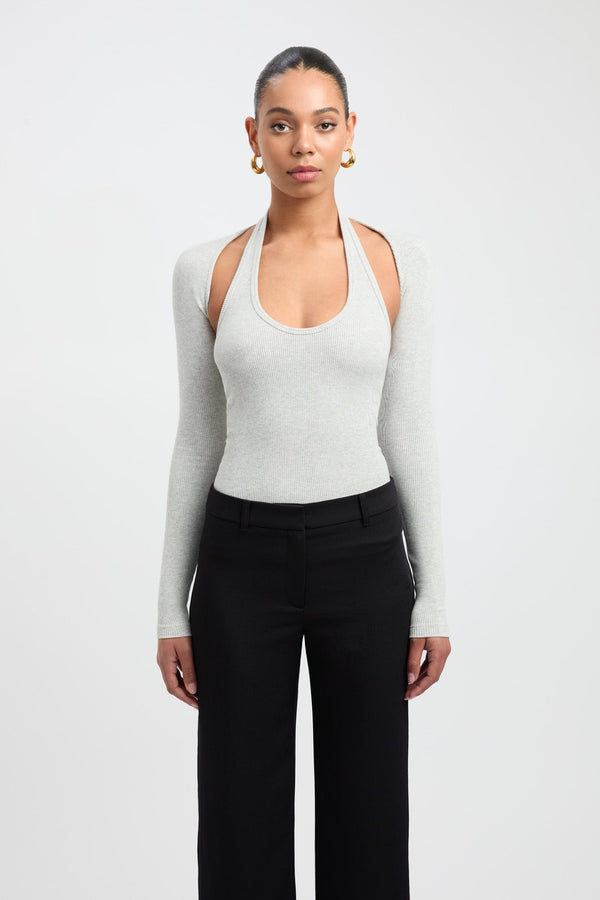 Kookai Dua Bolero Top Light Grey Marle