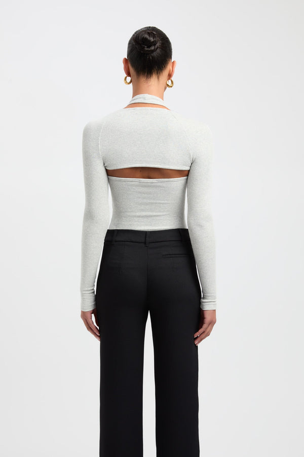 Kookai Dua Bolero Top Light Grey Marle