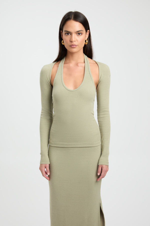 Kookai Dua Bolero Top Olive Smoke