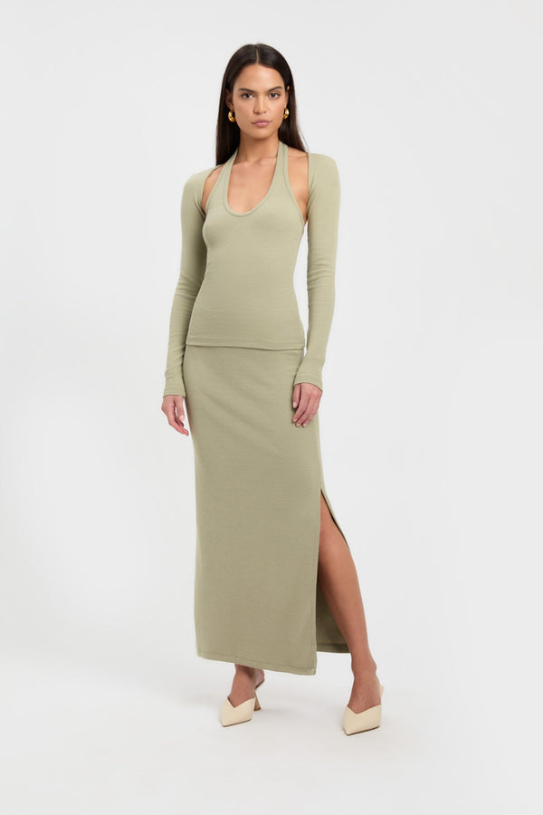 kookai Dua Bolero Top Olive Smoke