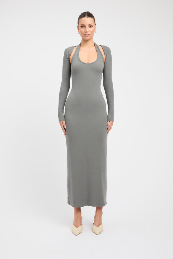 kookai Dua Midi Dress Agave Green