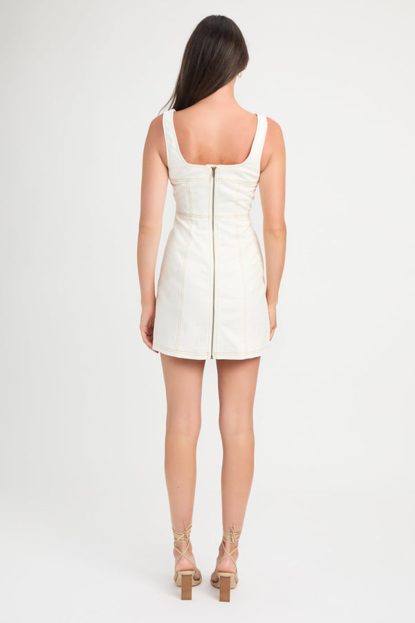Kookai Dublin Bodice Mini Dress Natural White