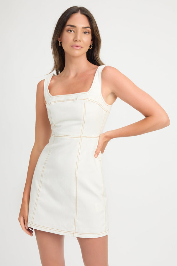 kookai Dublin Bodice Mini Dress Natural White