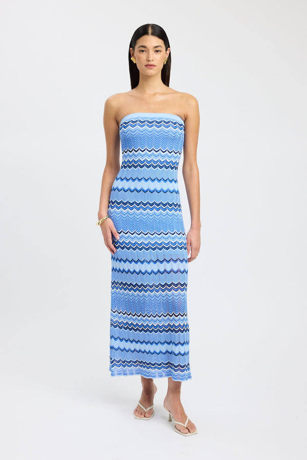 kookai Eadie Maxi Dress Blue Multi