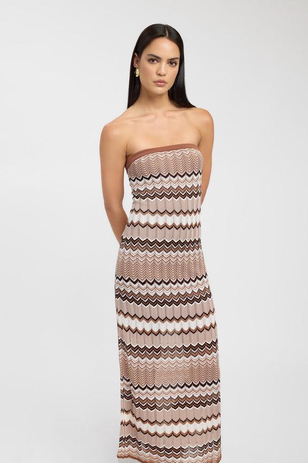 Kookai Eadie Maxi Dress Brown Multi