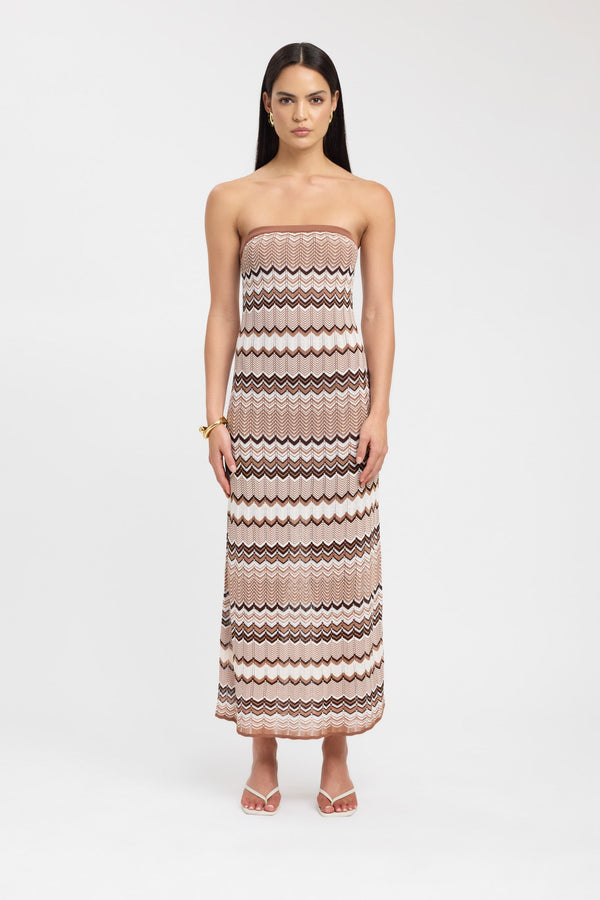 kookai Eadie Maxi Dress Brown Multi