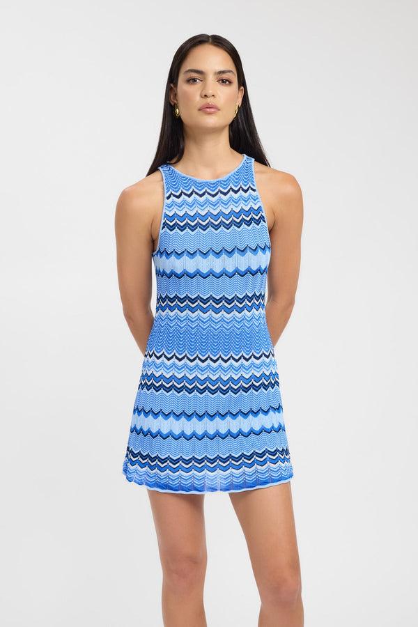 Kookai Eadie Mini Dress Blue Multi