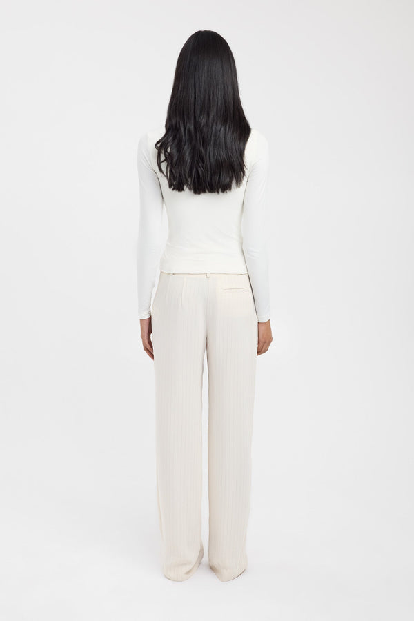 Kookai Elina Long Sleeve Top Coconut Milk