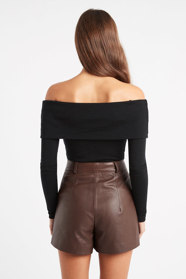 Kookai Elise Long Sleeve Top Black