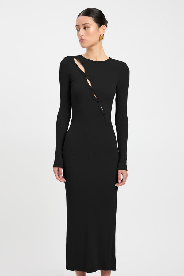 Kookai Emmett Merino Wool Dress Black