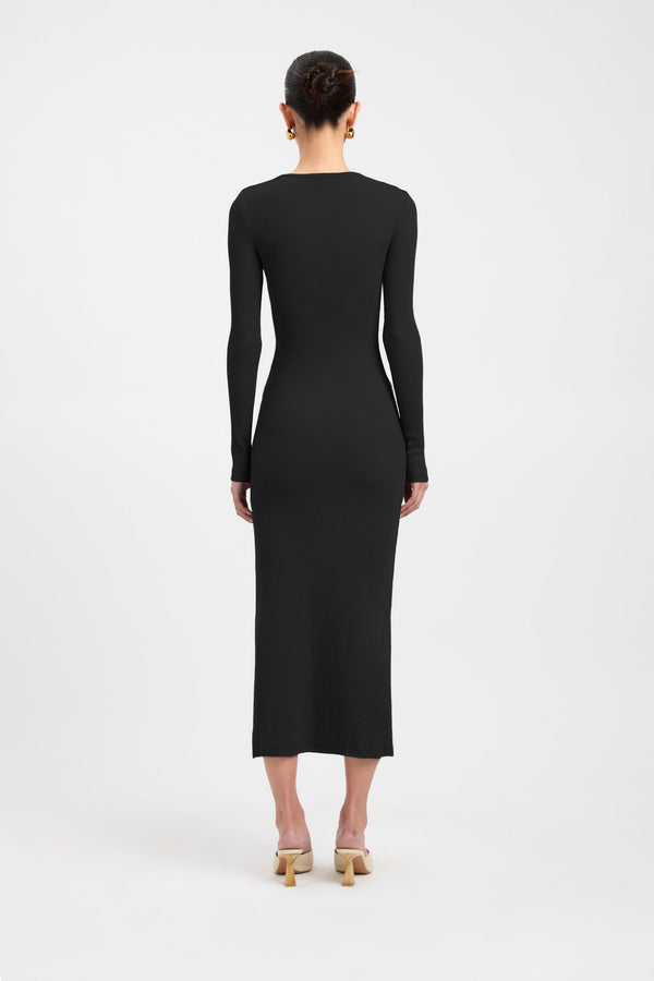 Kookai Emmett Merino Wool Dress Black