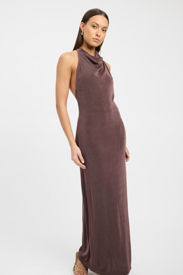 Kookai Erica Halter Dress Brownie