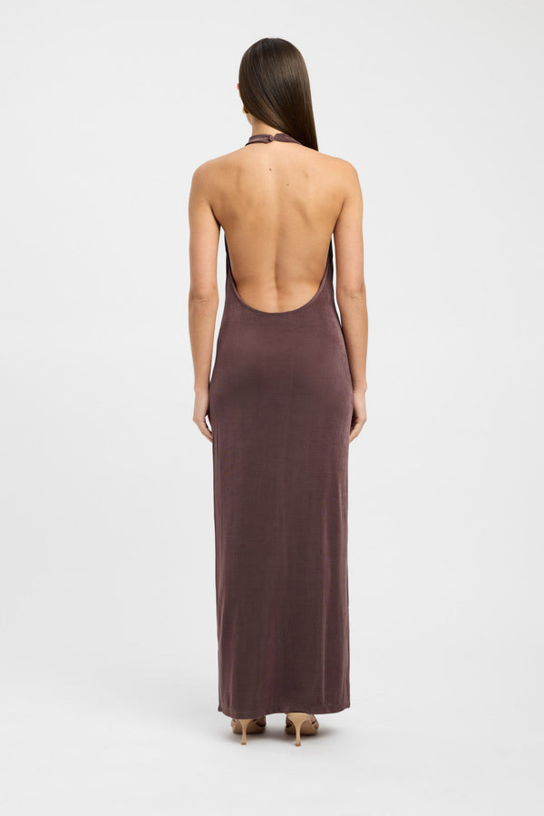 Kookai Erica Halter Dress Brownie