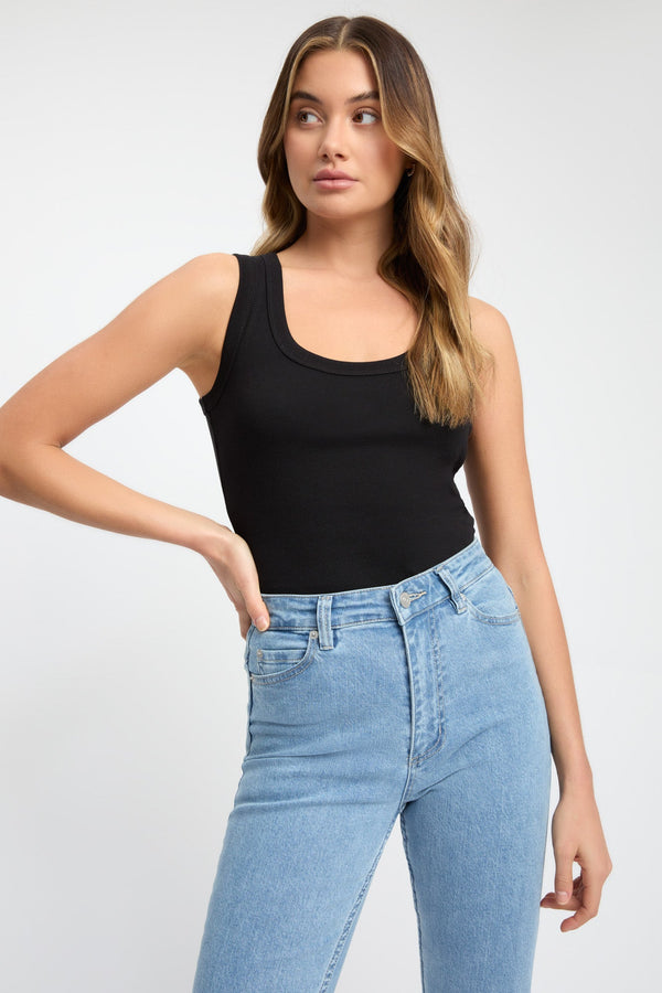 kookai Erin Long Line Tank Black