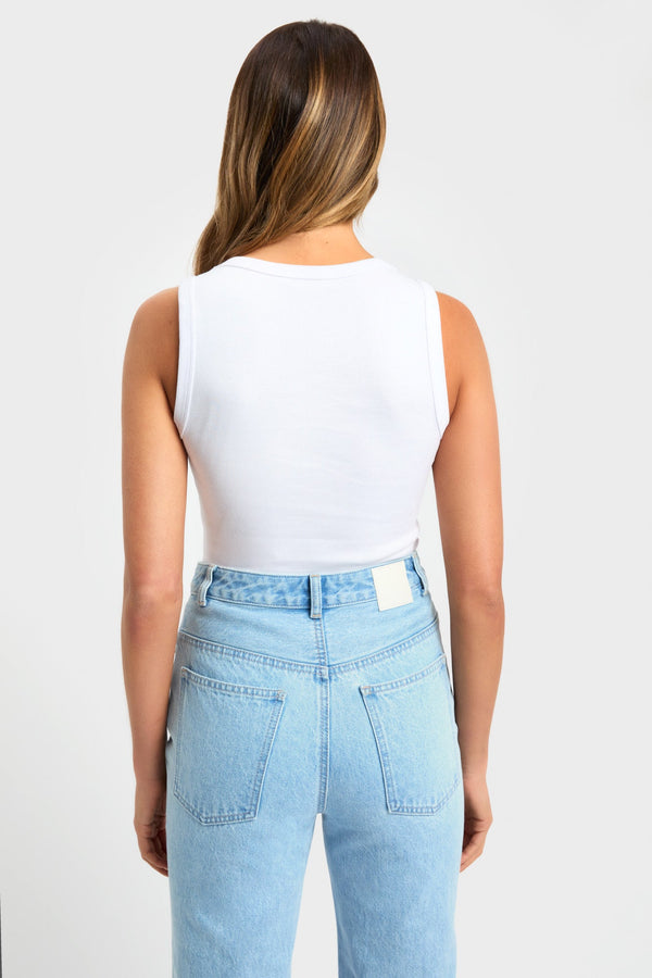 Kookai Erin Long Line Tank White