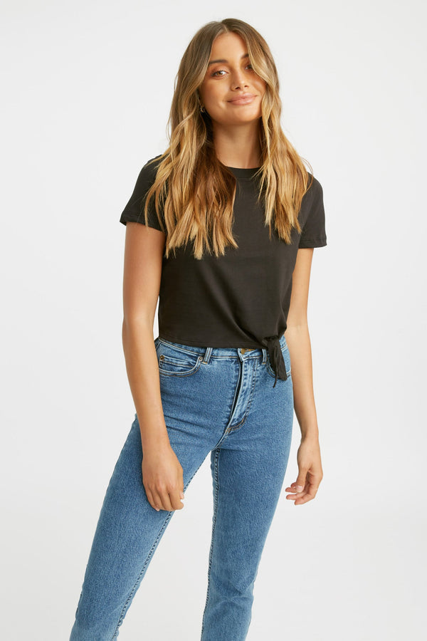 kookai Erina Tie Tee Black