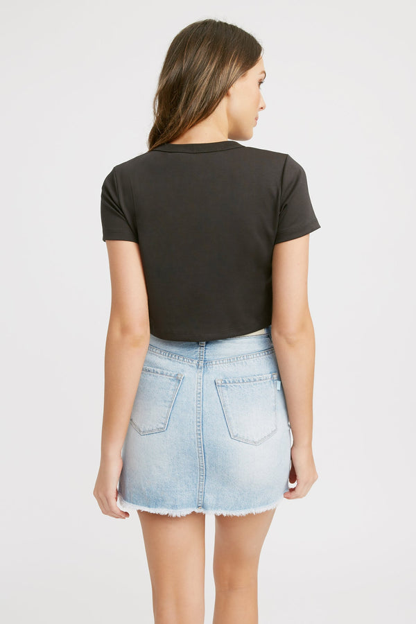Kookai Essential Crop Tee Black
