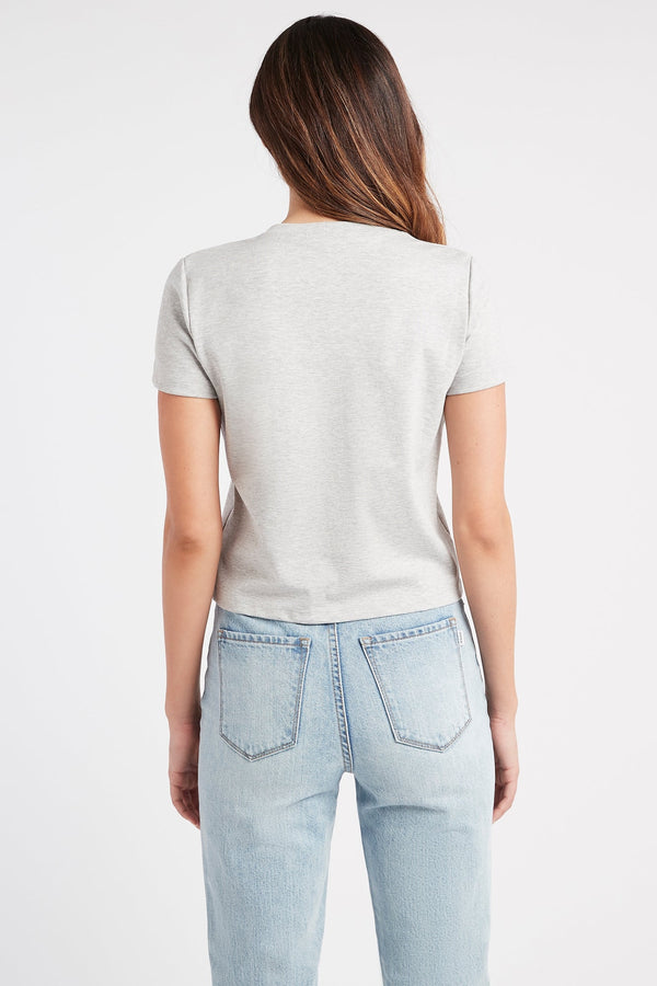 Kookai Essential Slim Tee Mid Grey Marle