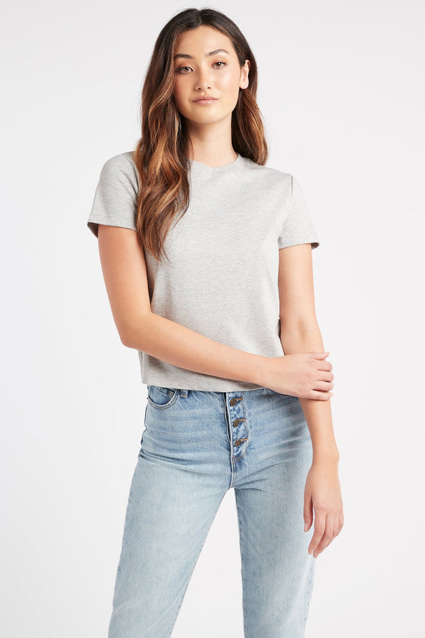 kookai Essential Slim Tee Mid Grey Marle