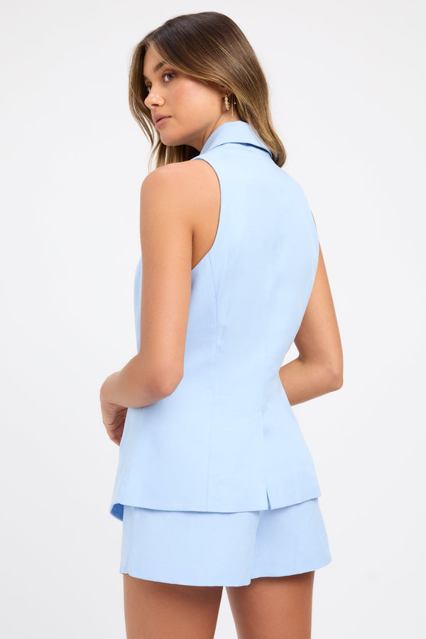 Kookai Fenton Sleeveless Blazer Pale Blue