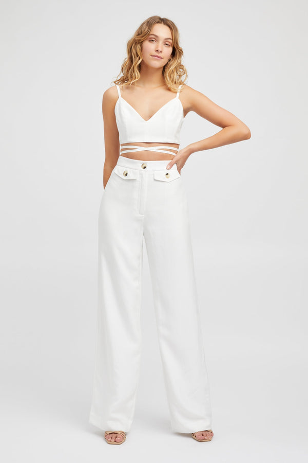 kookai Fenton Wide Leg Pants White