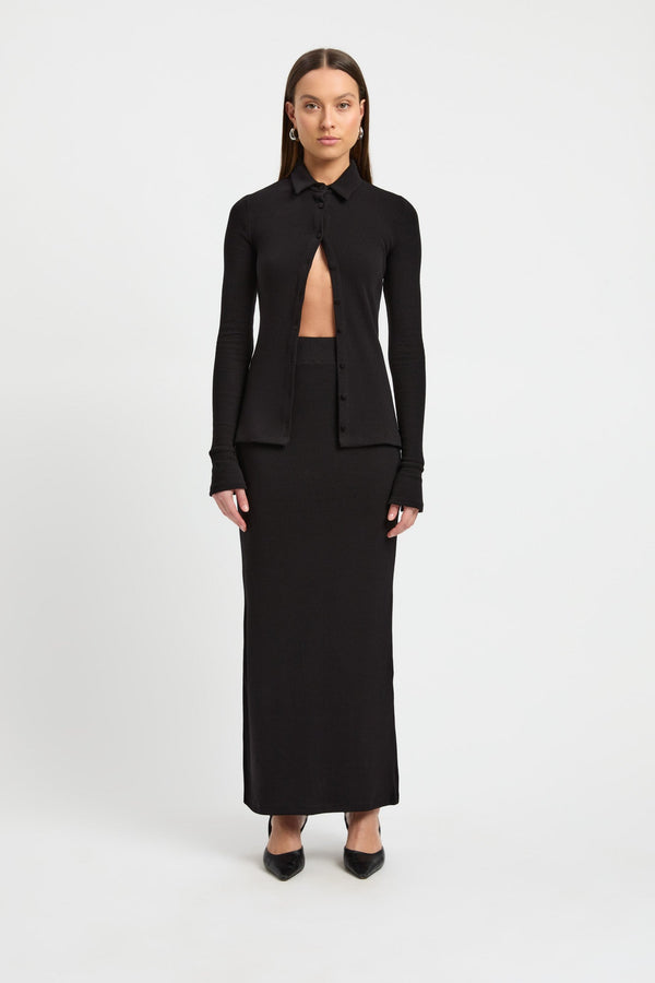 kookai Finlay Long Sleeve Top Black