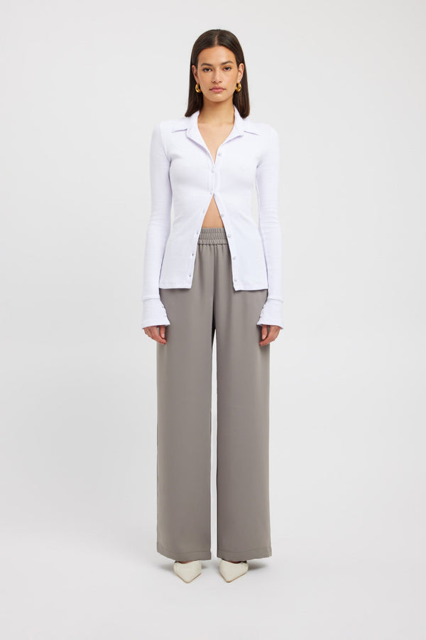 kookai Finlay Long Sleeve Top White