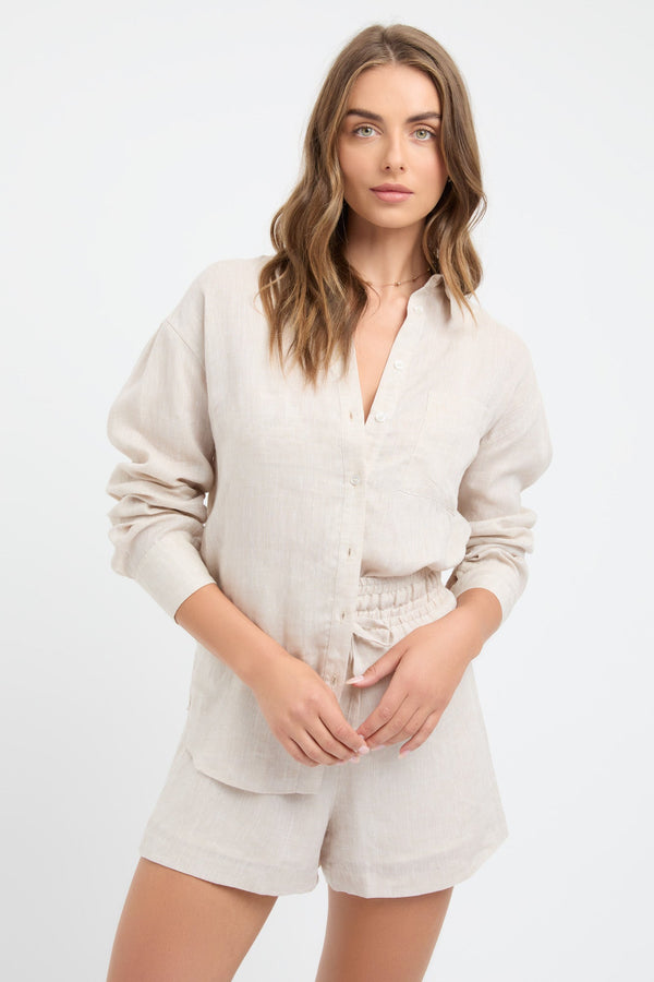 kookai Flash Linen Shirt Wheat