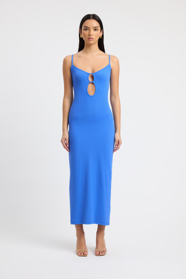 kookai Gabby Midi Dress Marina Blue