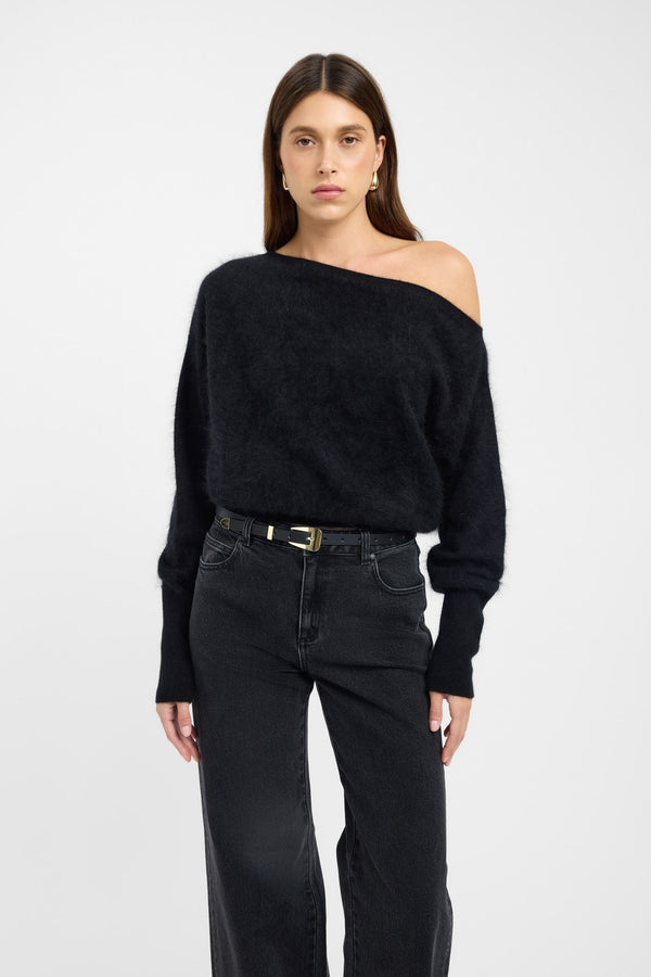 Kookai Geneva One Shoulder Jumper Black