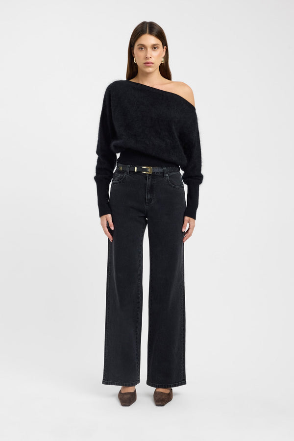Kookai Geneva One Shoulder Jumper Black