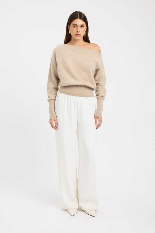 kookai Geneva One Shoulder Jumper Fawn