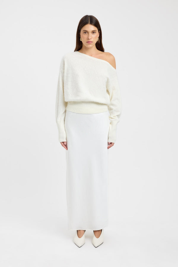 Kookai Geneva One Shoulder Jumper Winter White