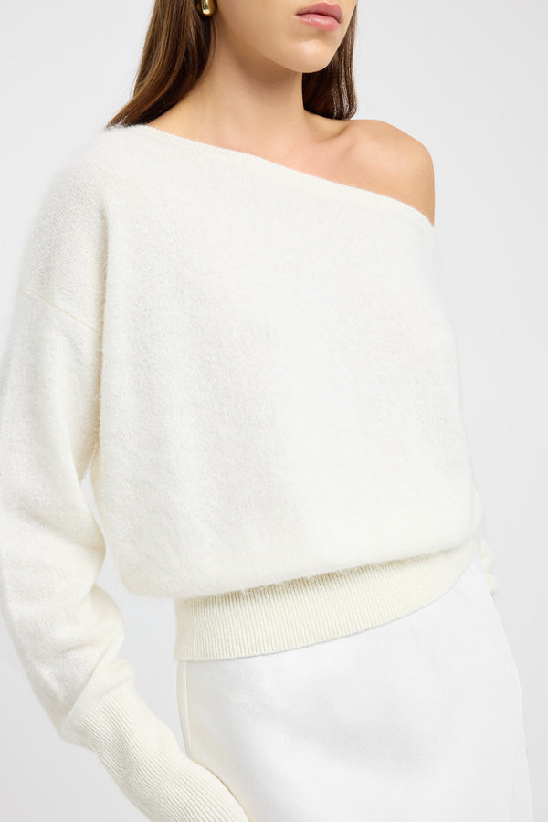Kookai Geneva One Shoulder Jumper Winter White
