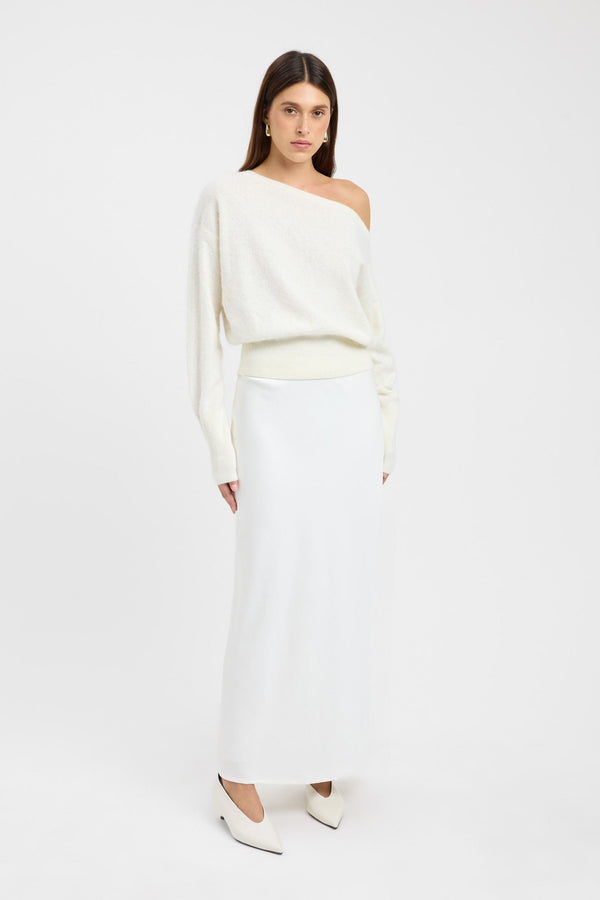kookai Geneva One Shoulder Jumper Winter White