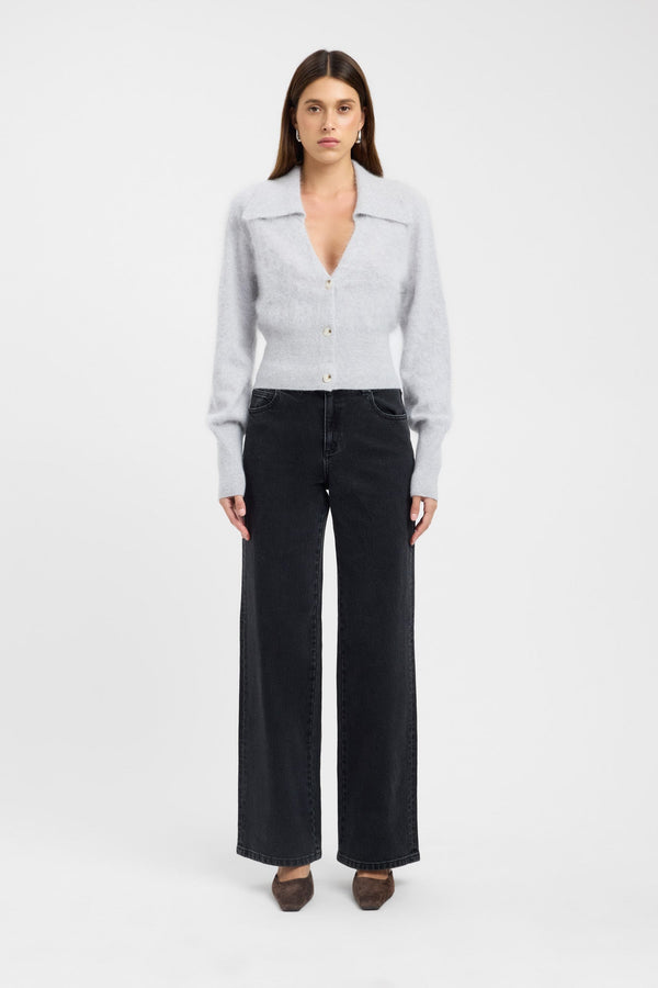 kookai Geneva Polo Jumper Light Grey Marle