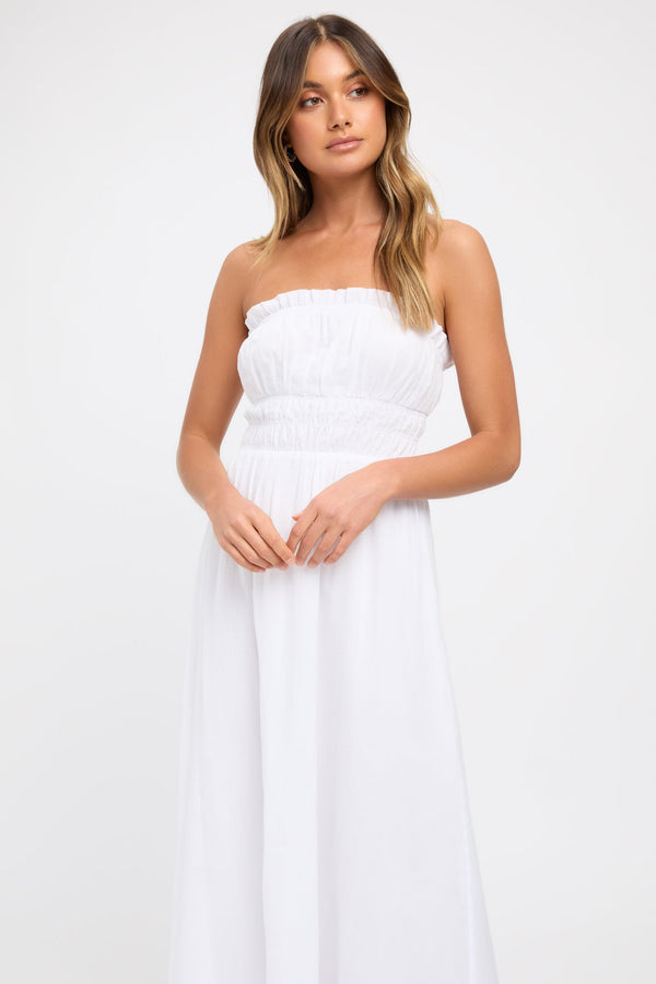 Kookai Georgette Strapless Dress White