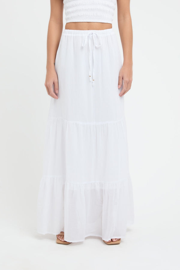 Kookai Georgette Sunday Skirt White