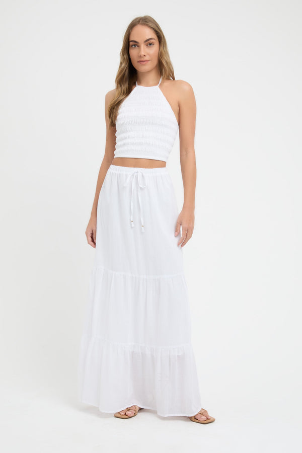 kookai Georgette Sunday Skirt White