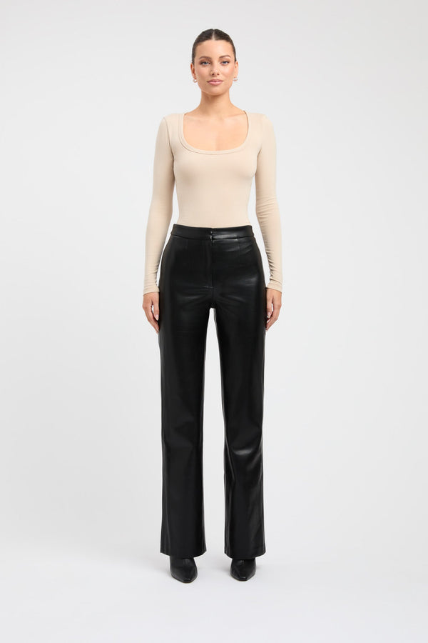 kookai Gia Long Sleeve Bodysuit Smoke Beige