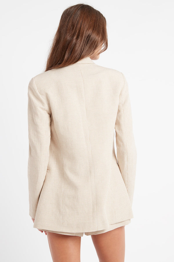 Kookai Gingham Blazer Natural