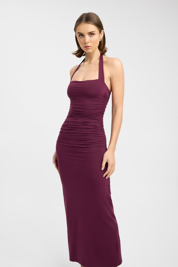 Kookai Hailey Halter Dress Plum